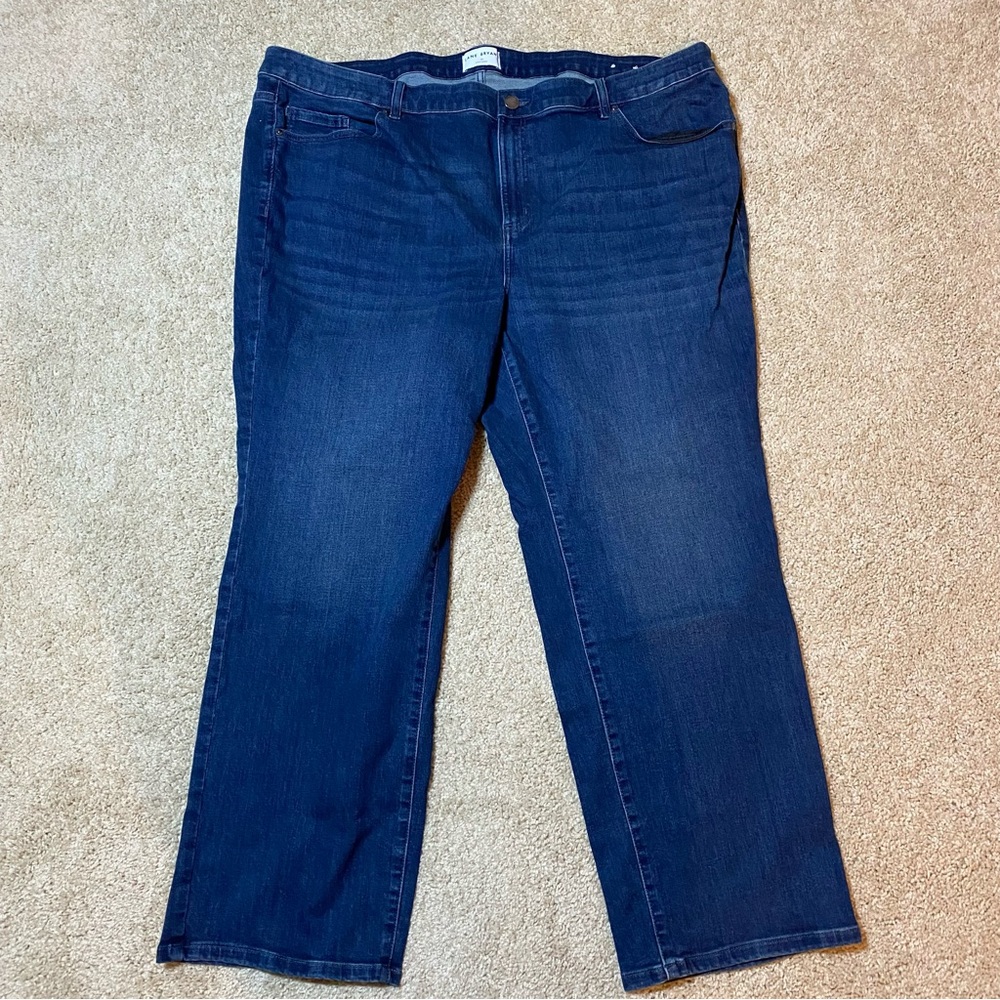 Lane Bryant Fit Straight Leg Jeans Classic Blue Denim Plus Size 28 Rodeo Western